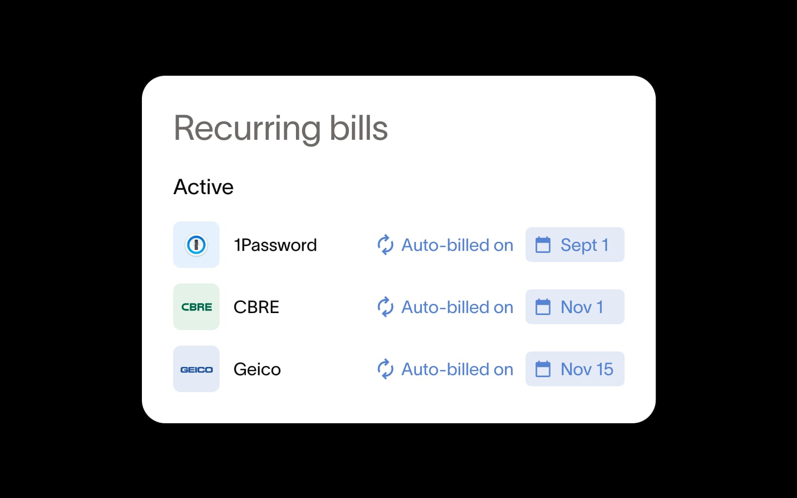 Recurring Bills
