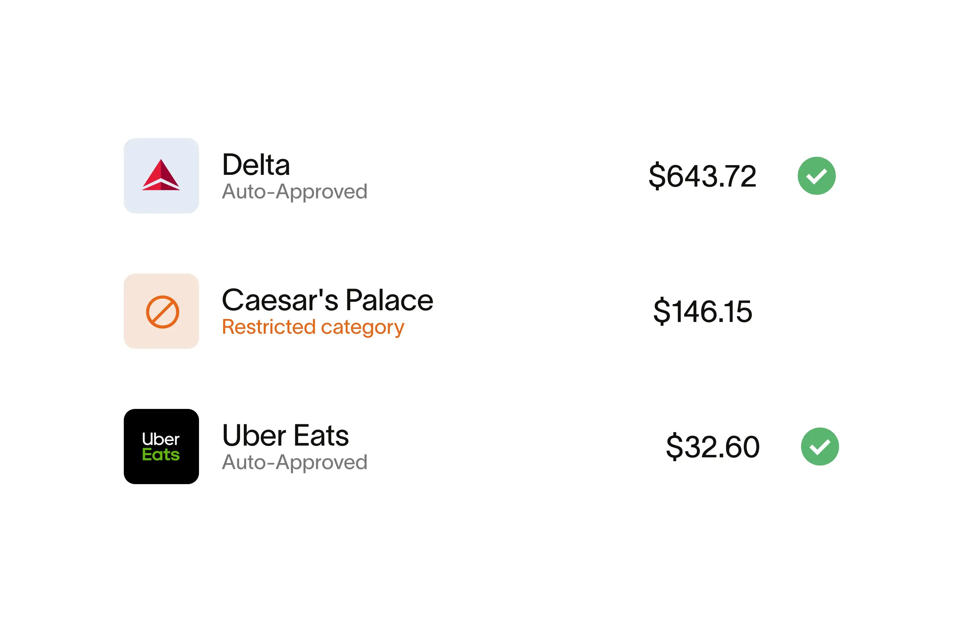 Expense management auto approved