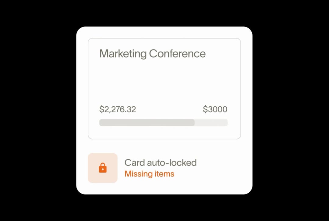 Expense management auto lock card