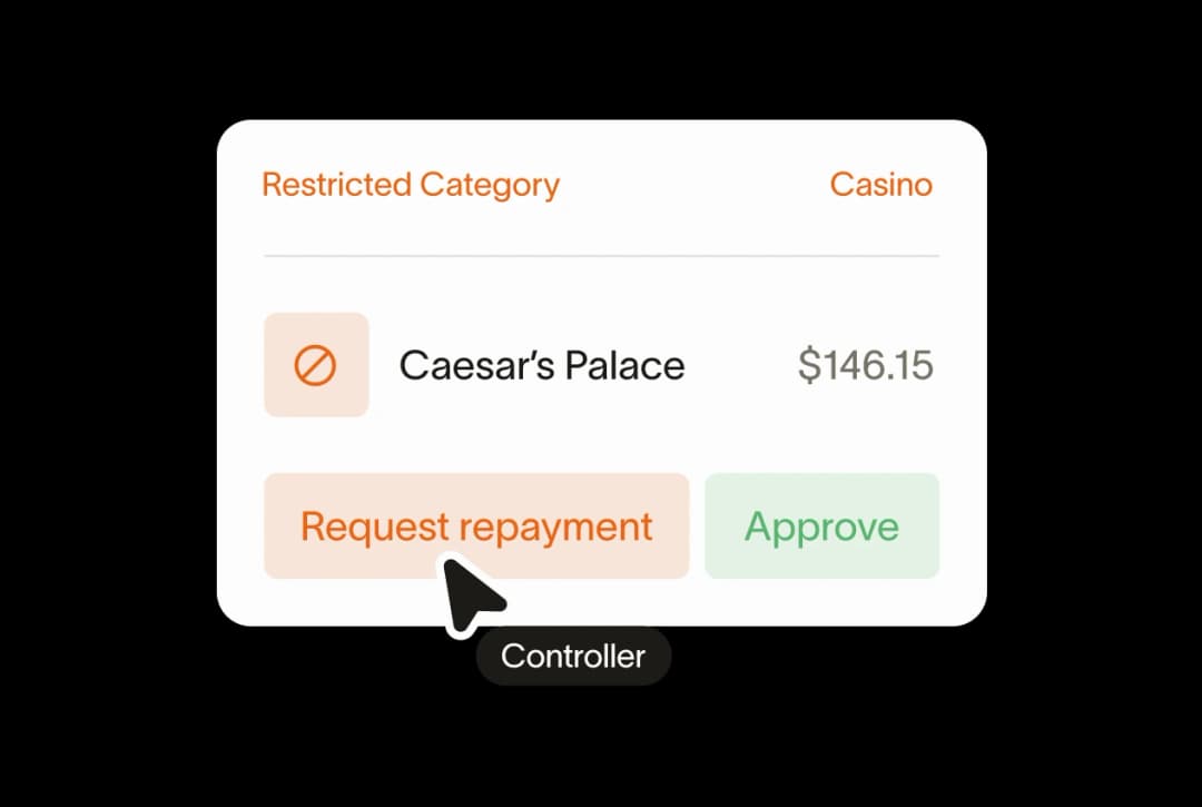 Expense management restrict category