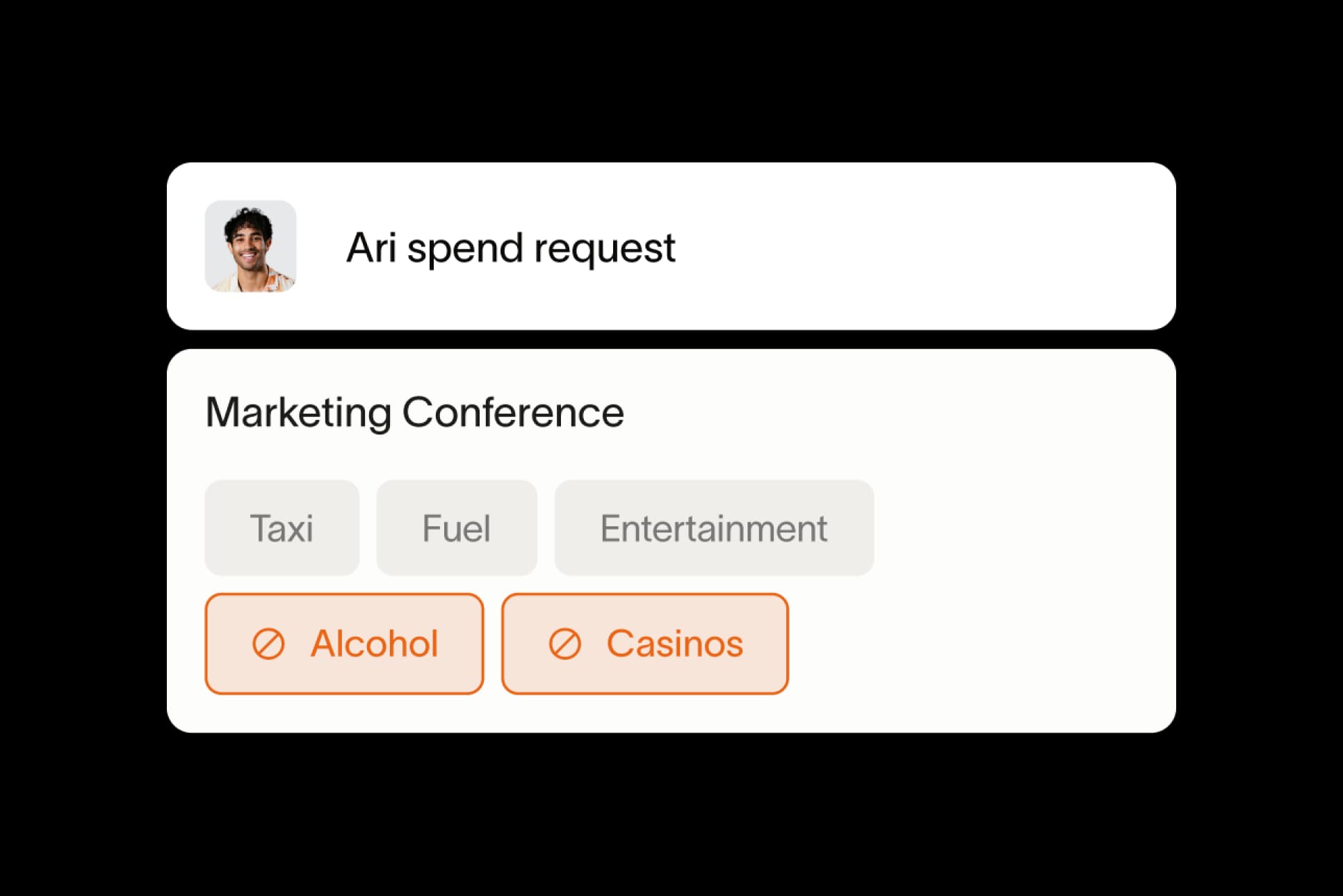 Expense management virtual card issue