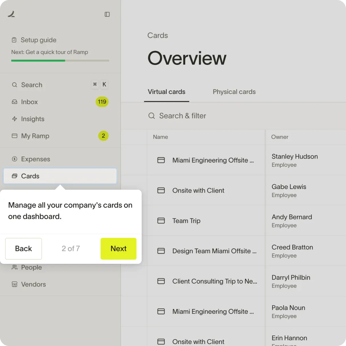 Interactive product tour