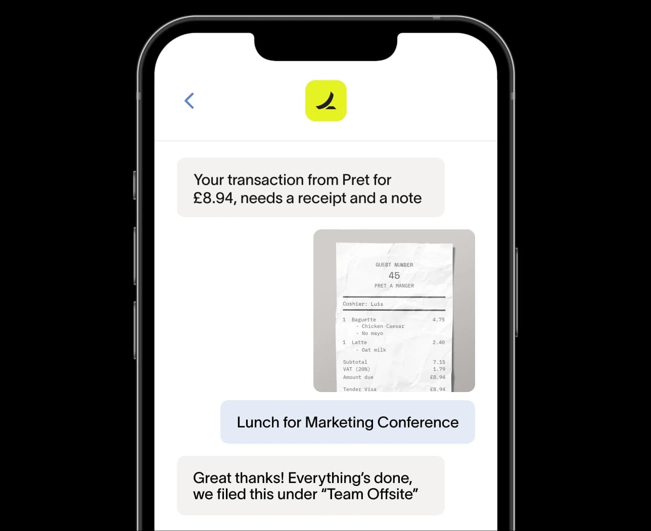 Intelligent receipt capture
