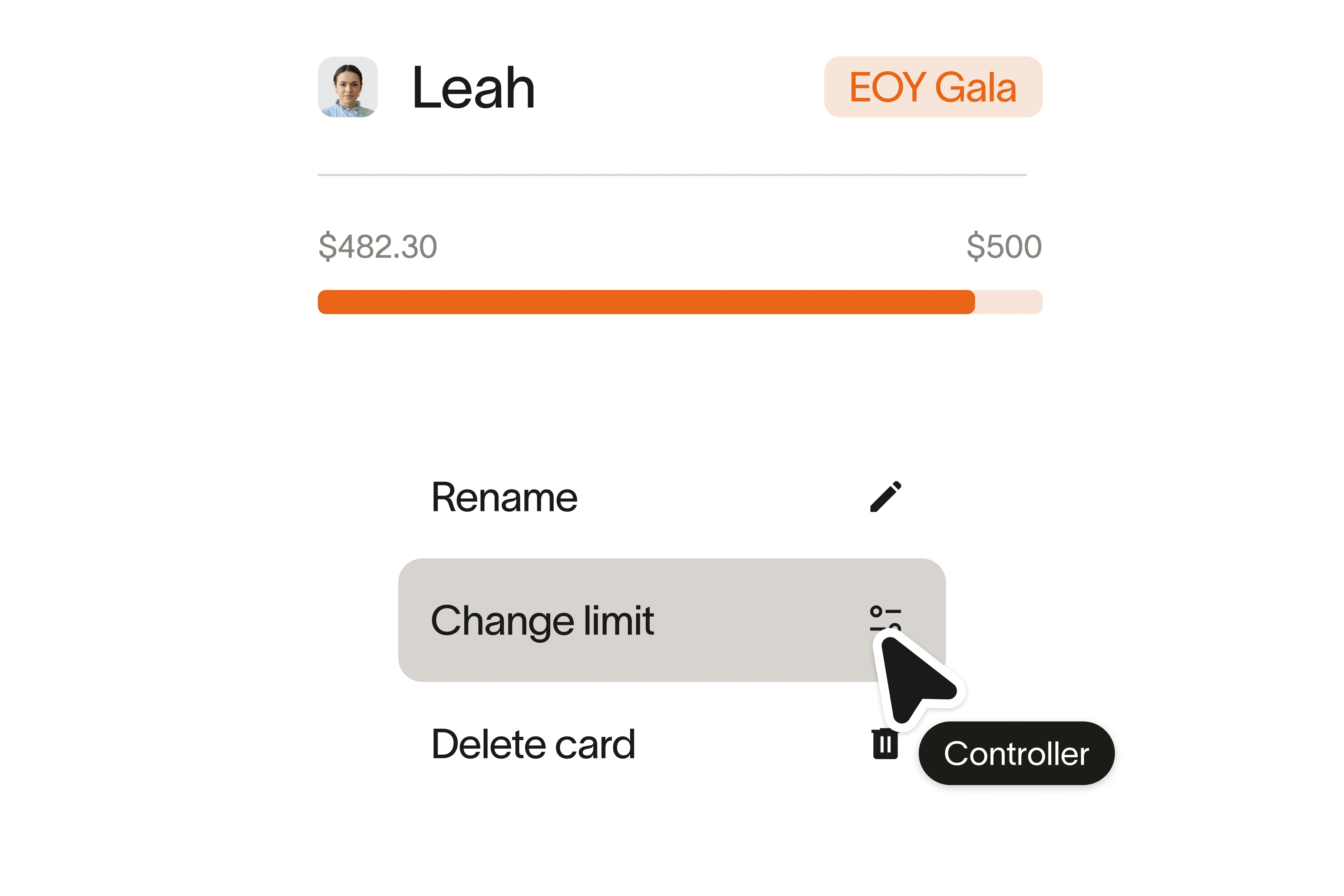 Card limit controls in Ramp