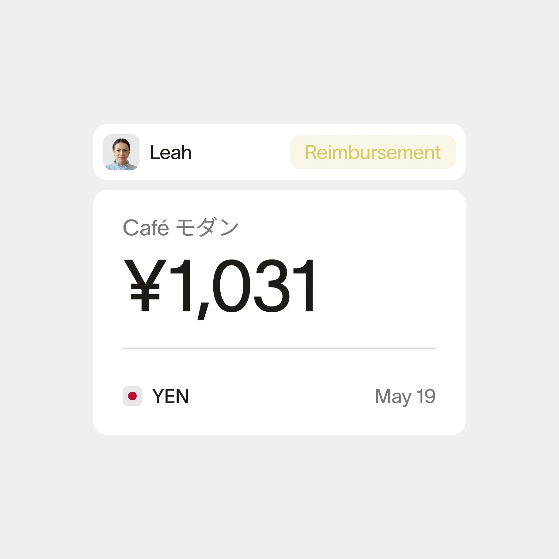 Reimburse in two days or less.
