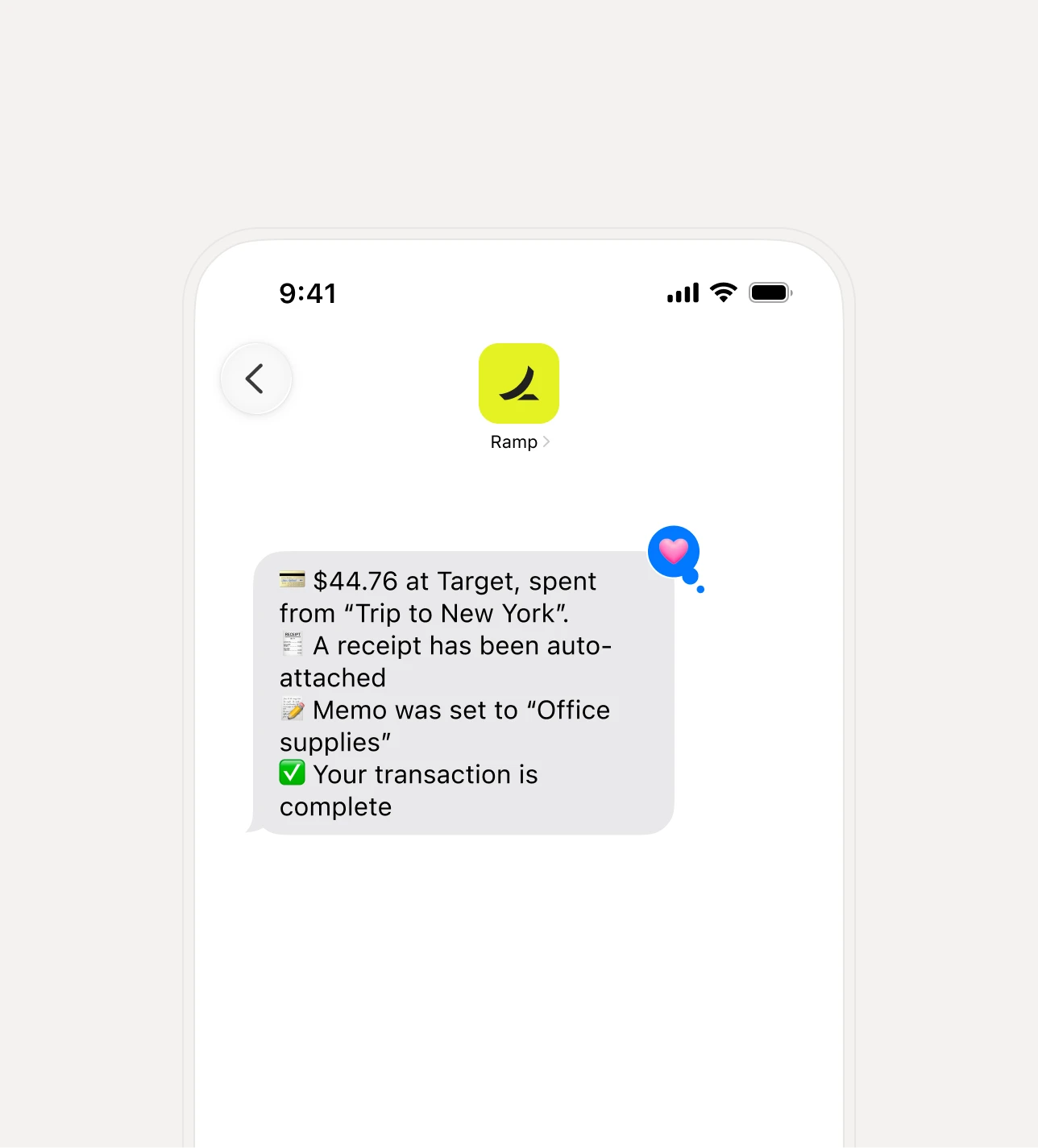 Expense management text team offsite