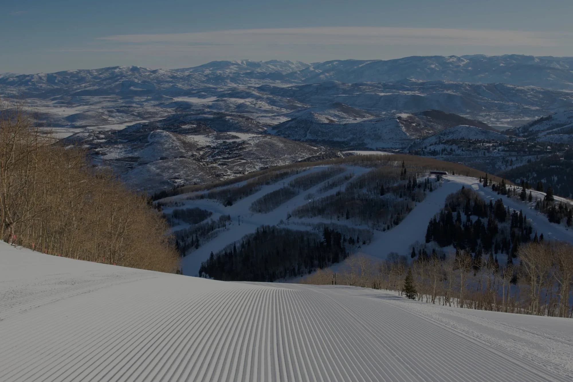 Snow-covered Park City mountain landscape