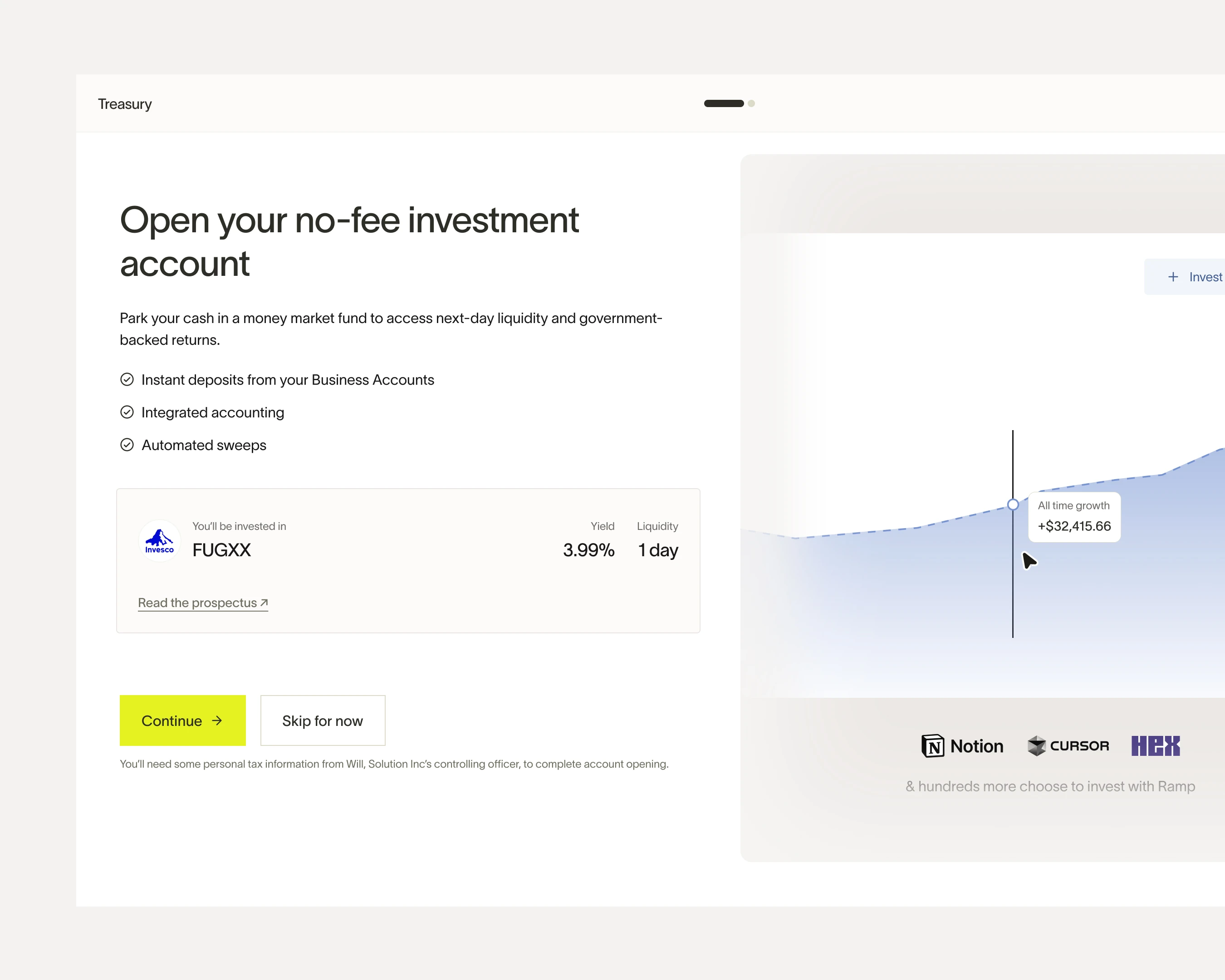 Ramp Investment Account