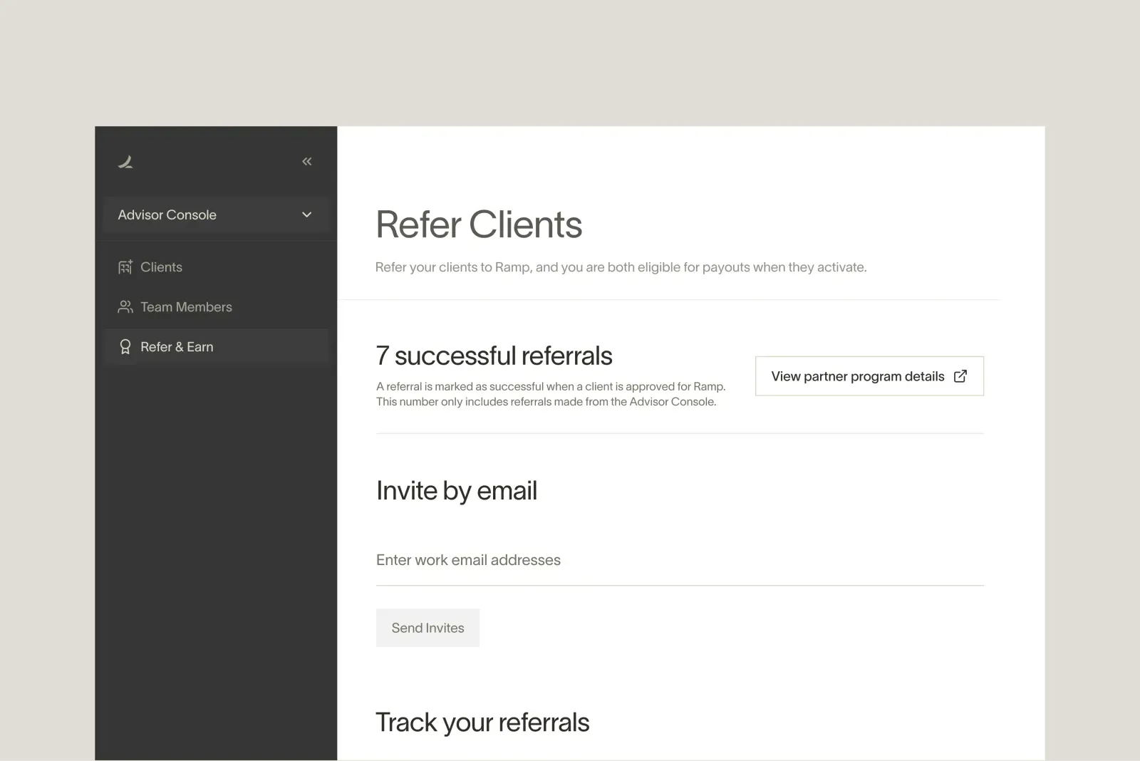 Advisor Console Refer Clients
