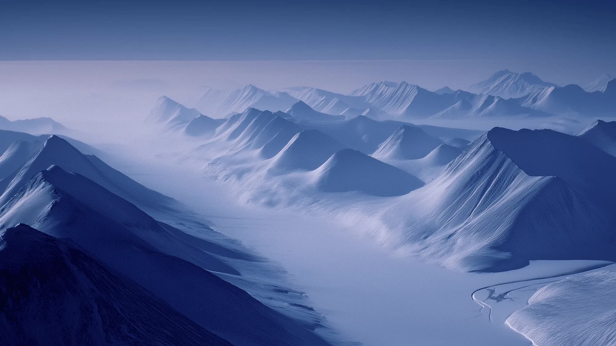 Snow-covered mountain range