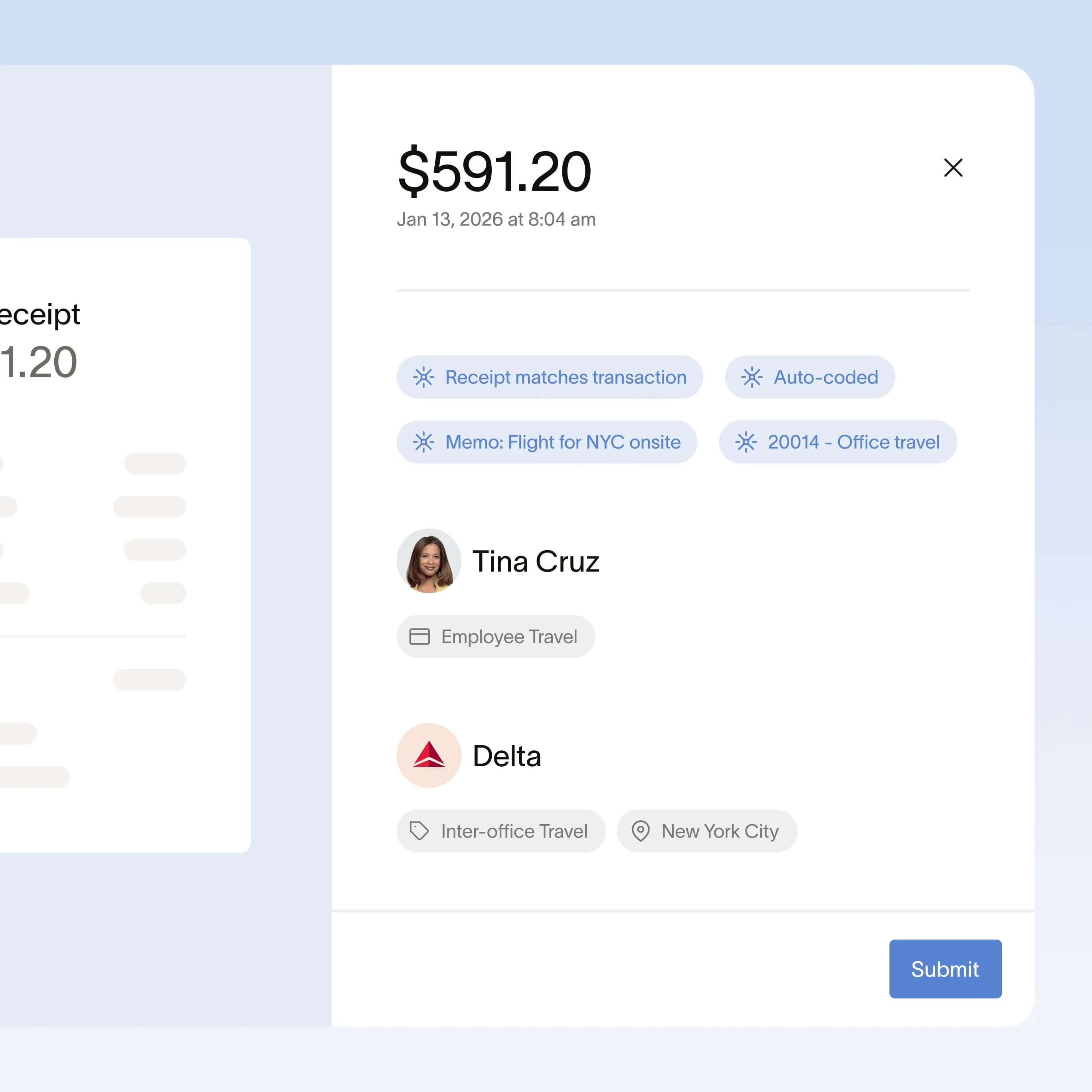 No receipt searching, saving, or uploads required.