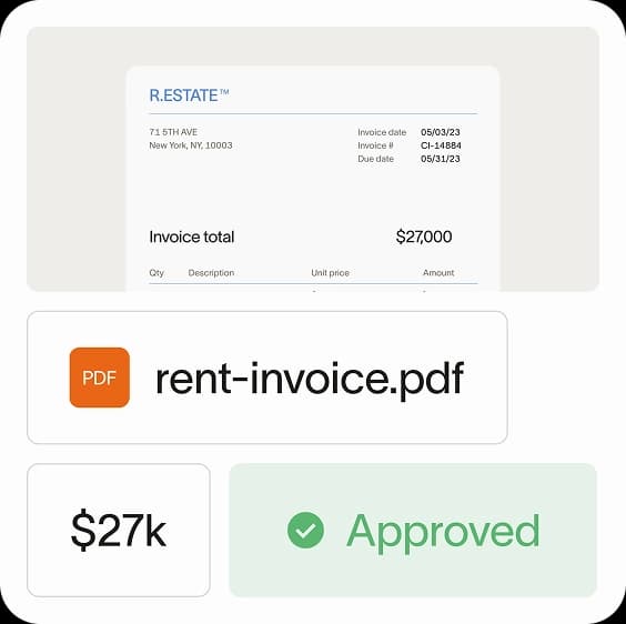abstract graphic of an invoice and payment amount