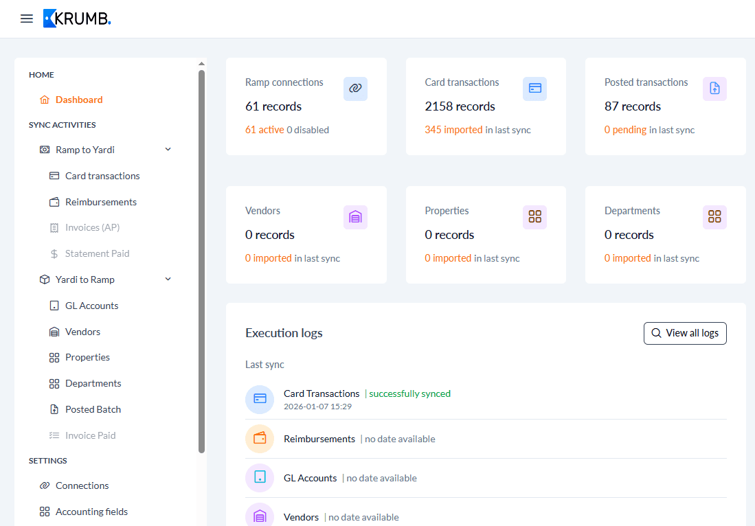 Krumb - Real Estate ERP Integration (Yardi)