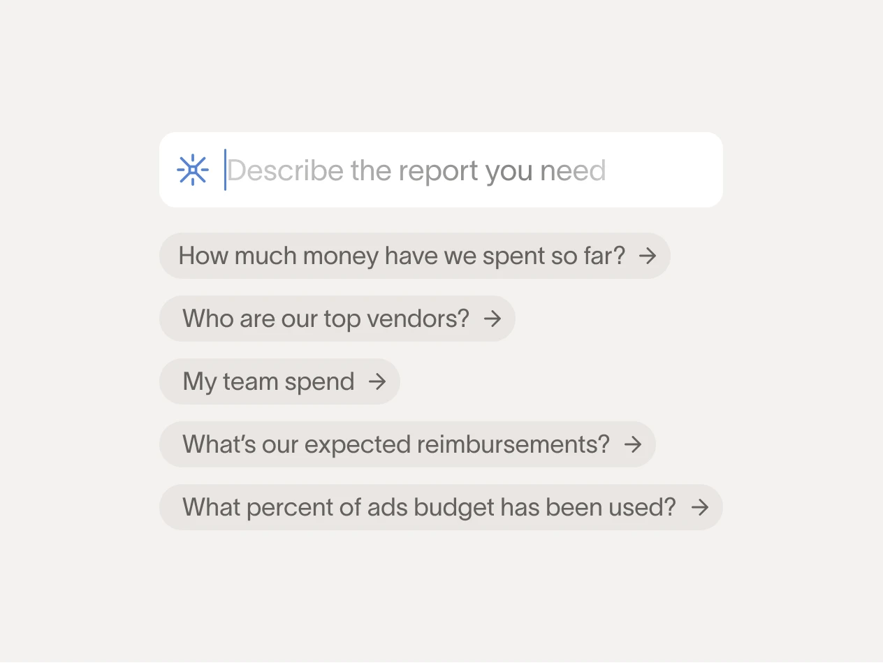 Get instant answers on spend.